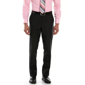 Savile Row Company Mens Flat Front Brixton Dress Pants In Black